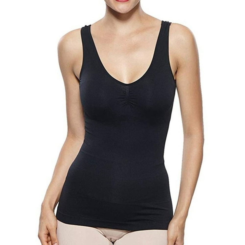 Tank Top Cami Shaper with Built in Removable Bra Pads Body Shaping Camisole